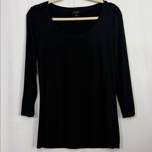 Talbots Black Classic Long Sleeve Top Women's Basics T-Shirt